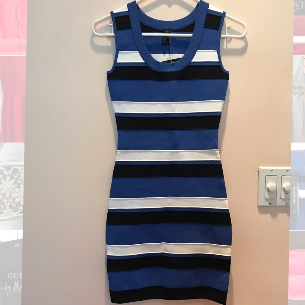 Guess by Marciano striped bandage dress